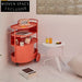 Modern Red Metal Rolling Kitchen and Living Room Utility Side Table