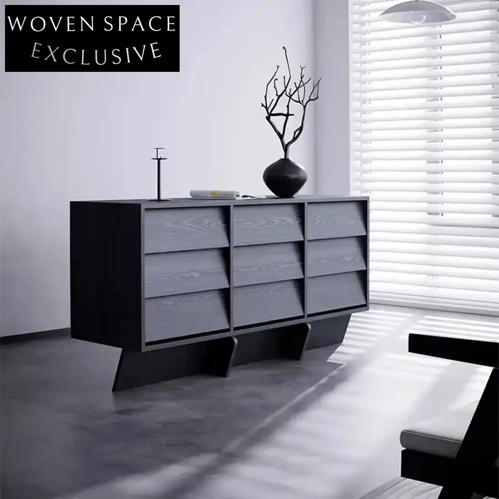 Modern Red Oak Wood Large Storage Cabinet for Home Living Room Furniture