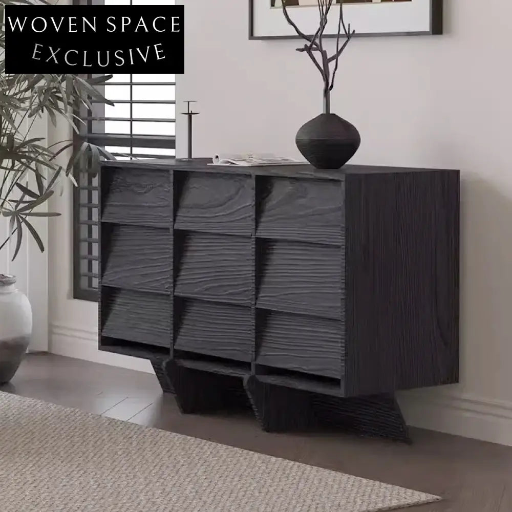 Modern Red Oak Wood Large Storage Cabinet for Home Living Room Furniture