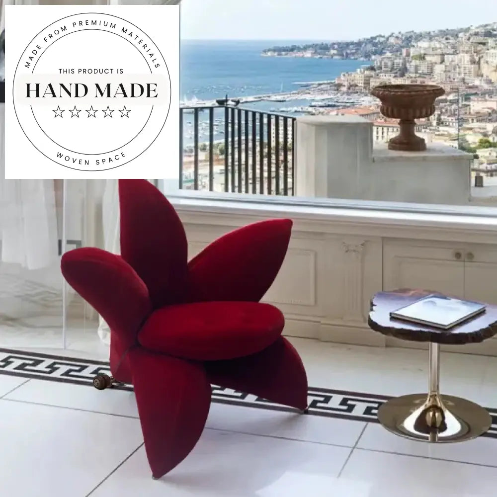 Modern Red Velvet Lounge Recliner Accent Chair for Living Room