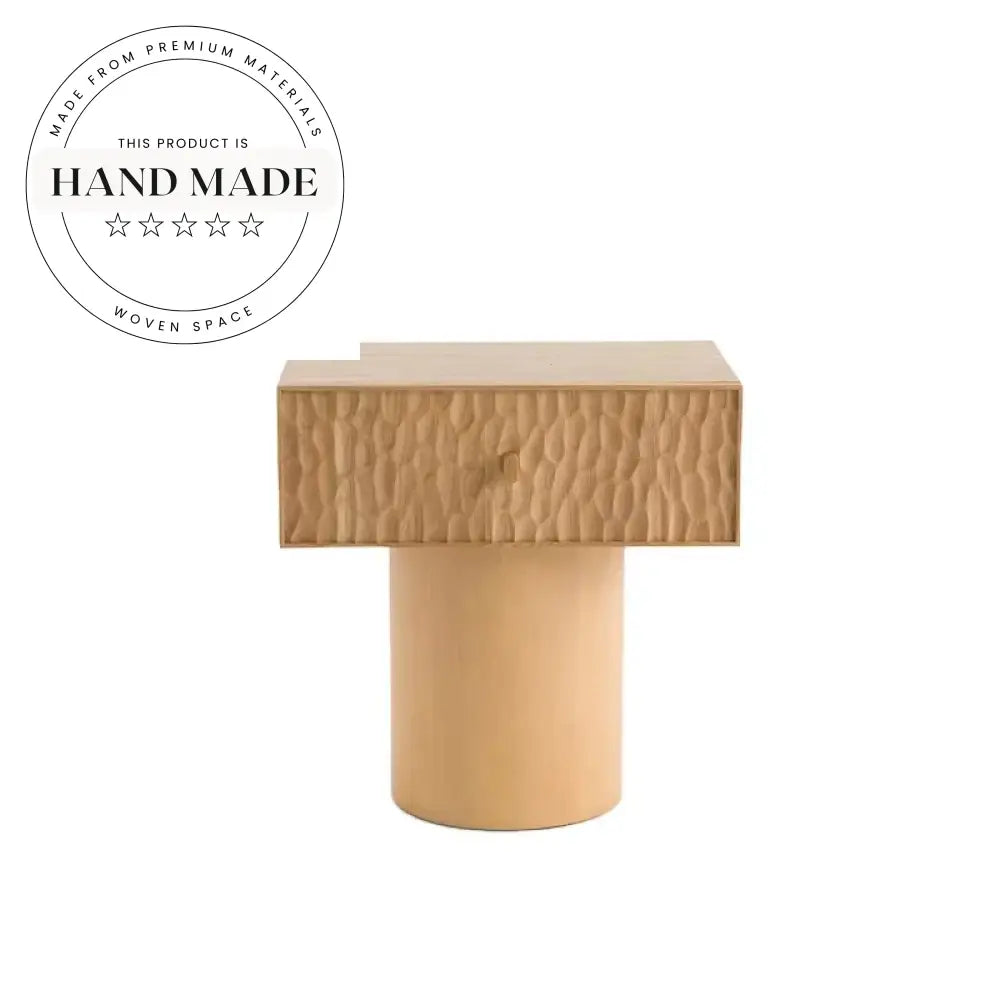 Modern Retro Coffee Wood Side Table with Storage Drawer Nightstand