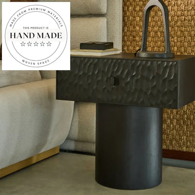 Modern Retro Coffee Wood Side Table with Storage Drawer Nightstand