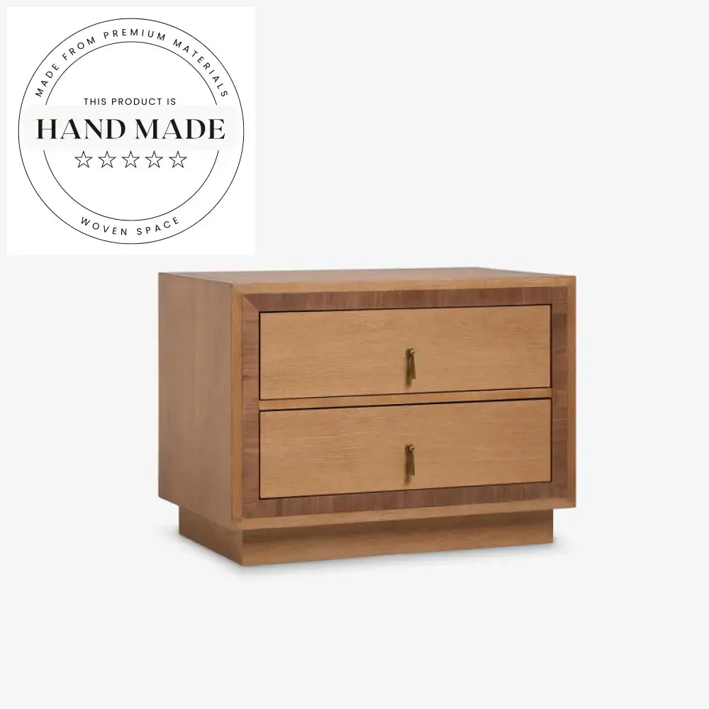 Modern Retro French Style Solid Wood Two Drawer Bedside Table