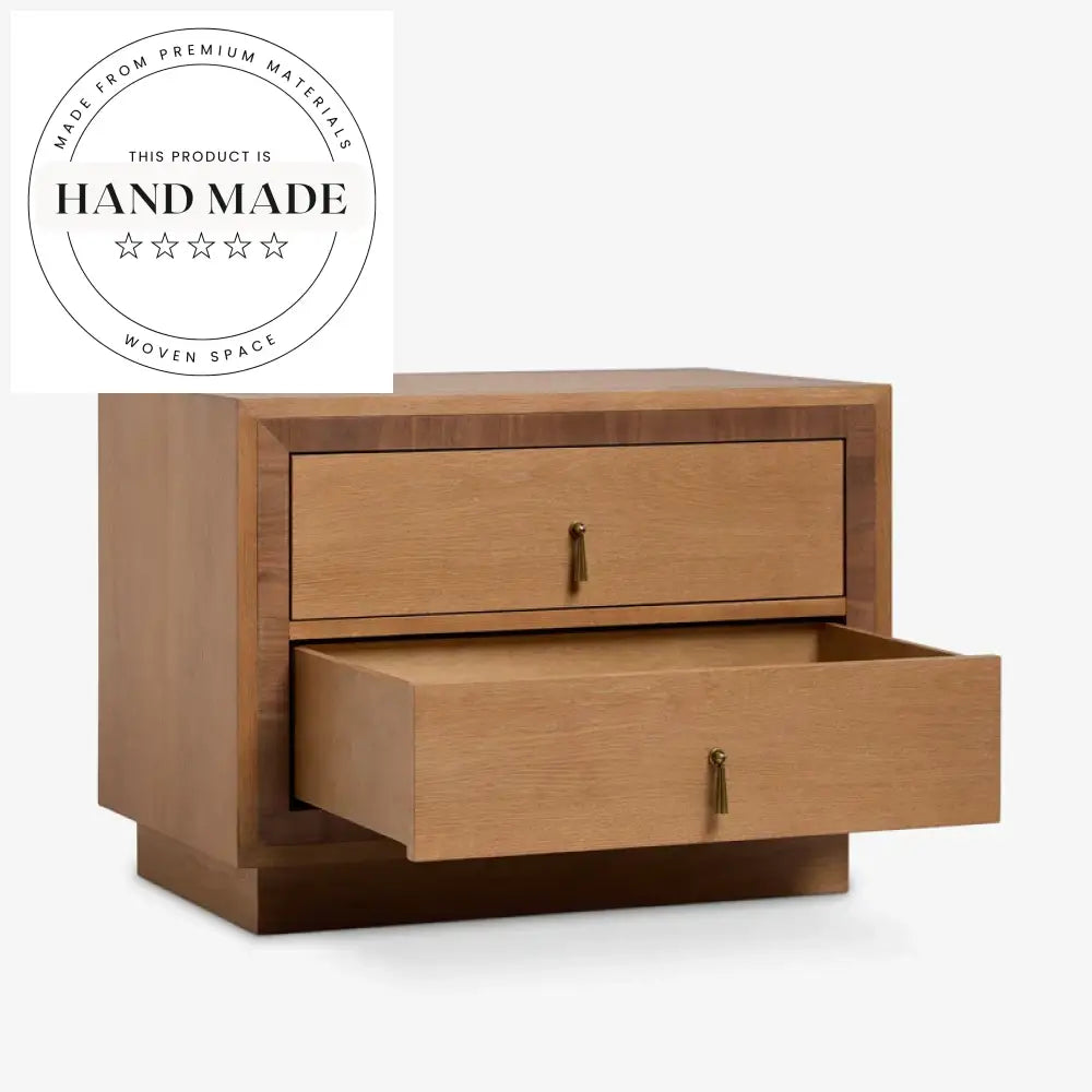 Modern Retro French Style Solid Wood Two Drawer Bedside Table