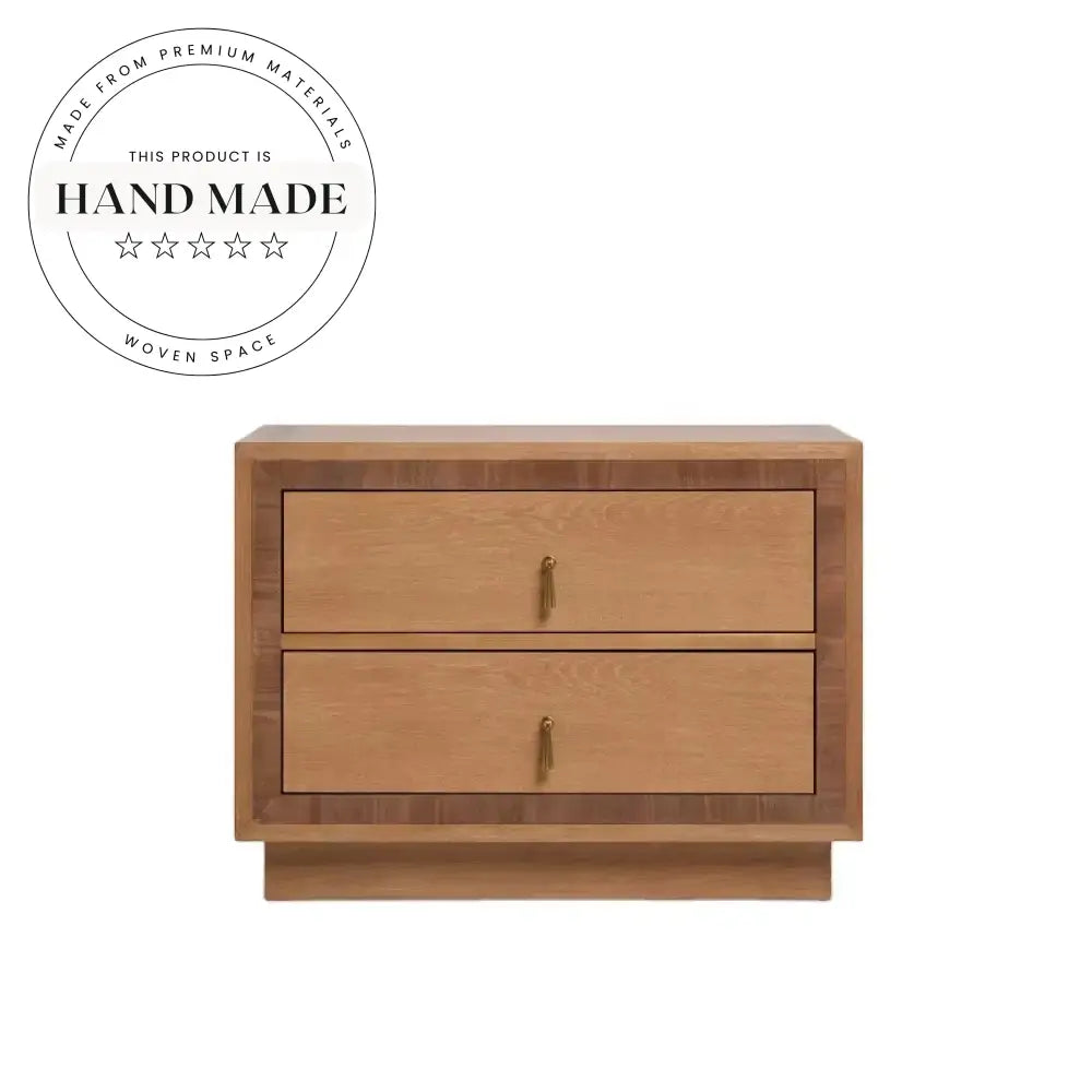 Modern Retro French Style Solid Wood Two Drawer Bedside Table