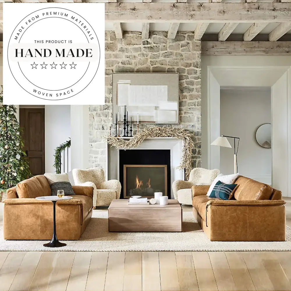 Modern Retro Industrial Tufted Oil Wax Leather Living Room Sofa