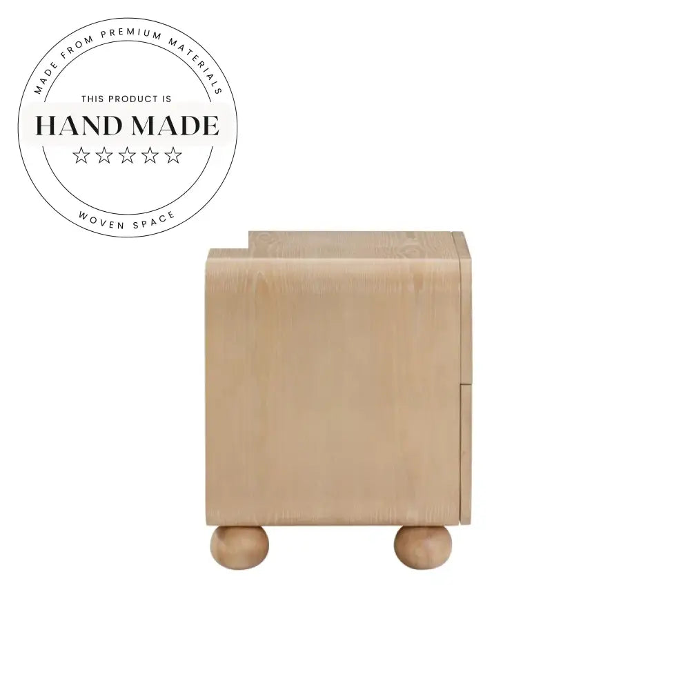 Modern Retro Natural Ash Wood 1-Drawer Bedside Table