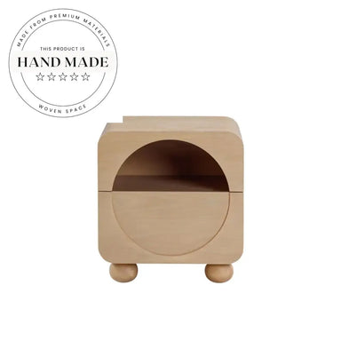 Modern Retro Natural Ash Wood 1-Drawer Bedside Table