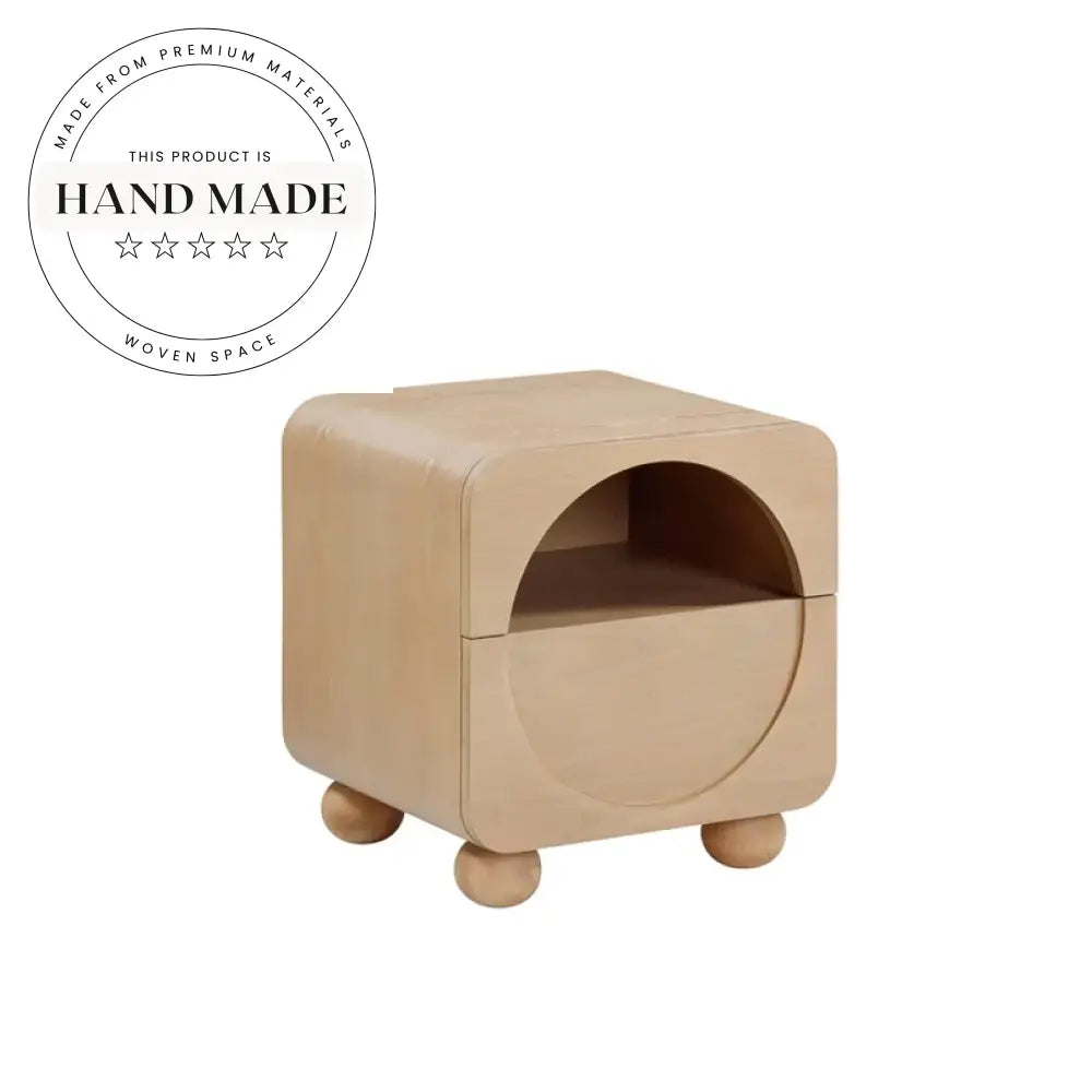 Modern Retro Natural Ash Wood 1-Drawer Bedside Table