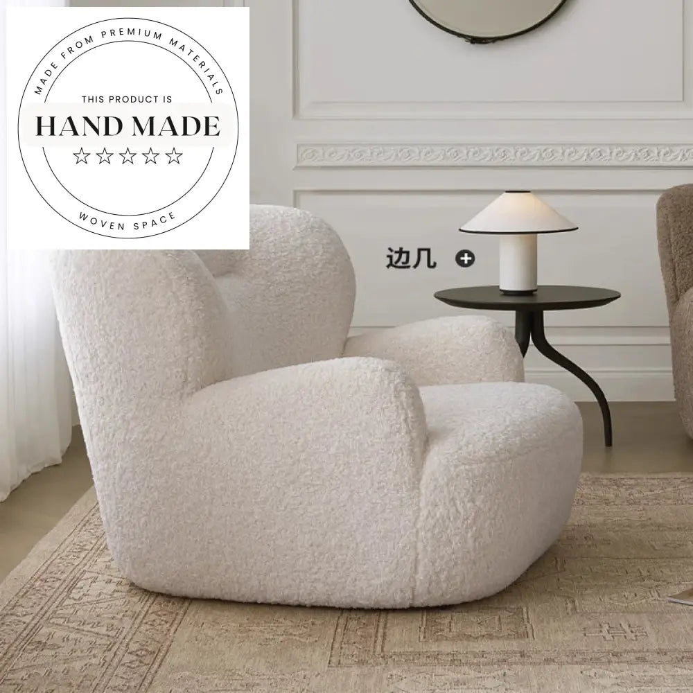 Modern Retro Plush Fabric Recliner Armchair, Comfortable Leisure Chair