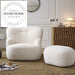Modern Retro Plush Fabric Recliner Armchair, Comfortable Leisure Chair