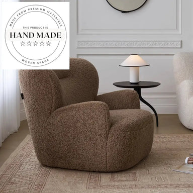 Modern Retro Plush Fabric Recliner Armchair, Comfortable Leisure Chair