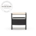 Modern Retro Smoky Oak Nightstand with Marble Top Bedside Table