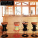Modern Retro Solid Ash Wood Metal Bar Stool with Fabric Cushion Seat