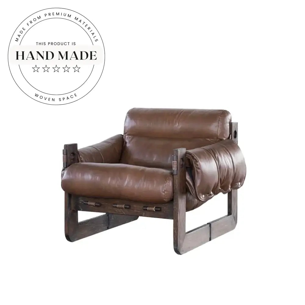 Modern Retro Solid Wood Fabric Adjustable Reclining Living Room Chair