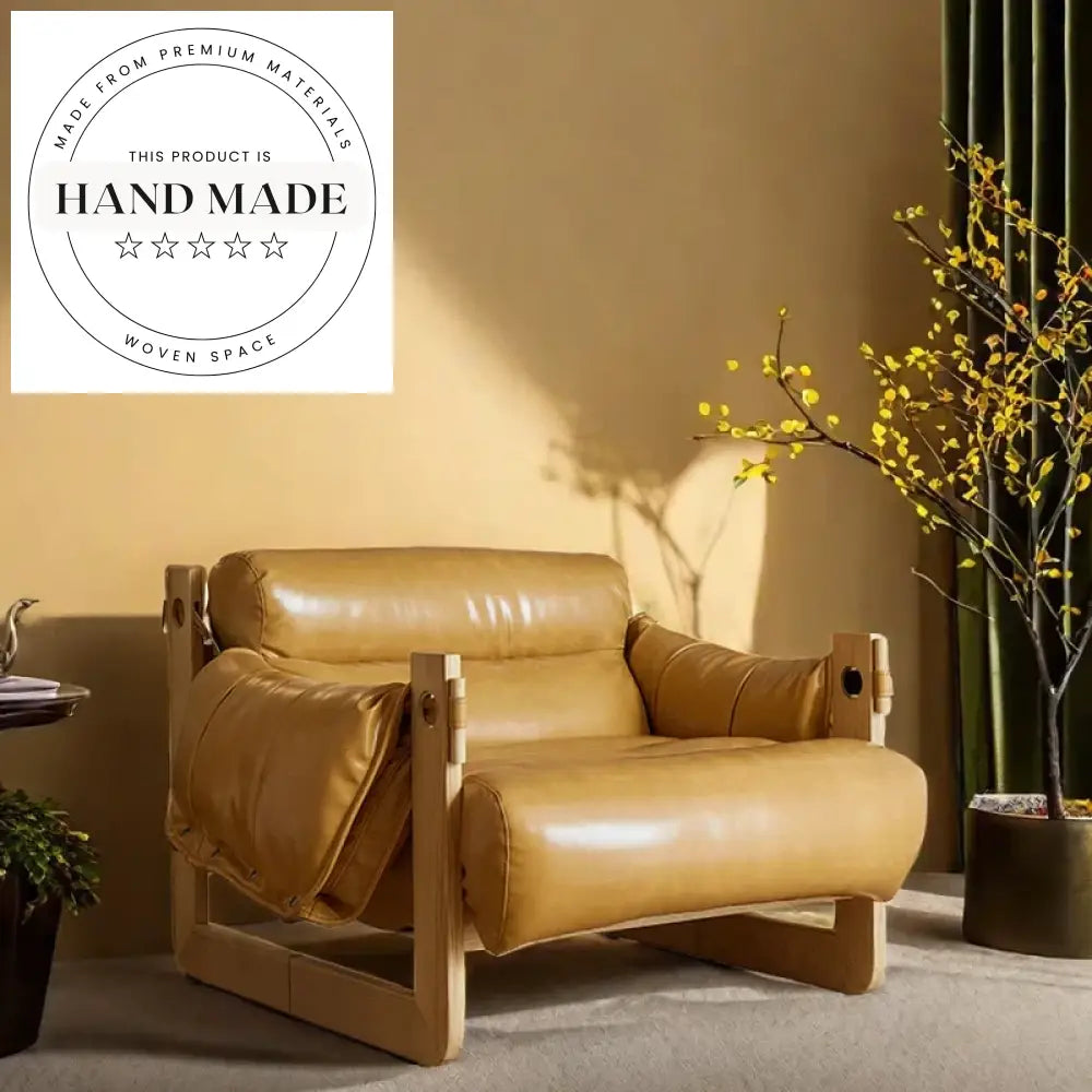 Modern Retro Solid Wood Fabric Adjustable Reclining Living Room Chair