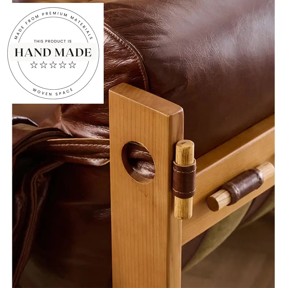 Modern Retro Solid Wood Fabric Adjustable Reclining Living Room Chair