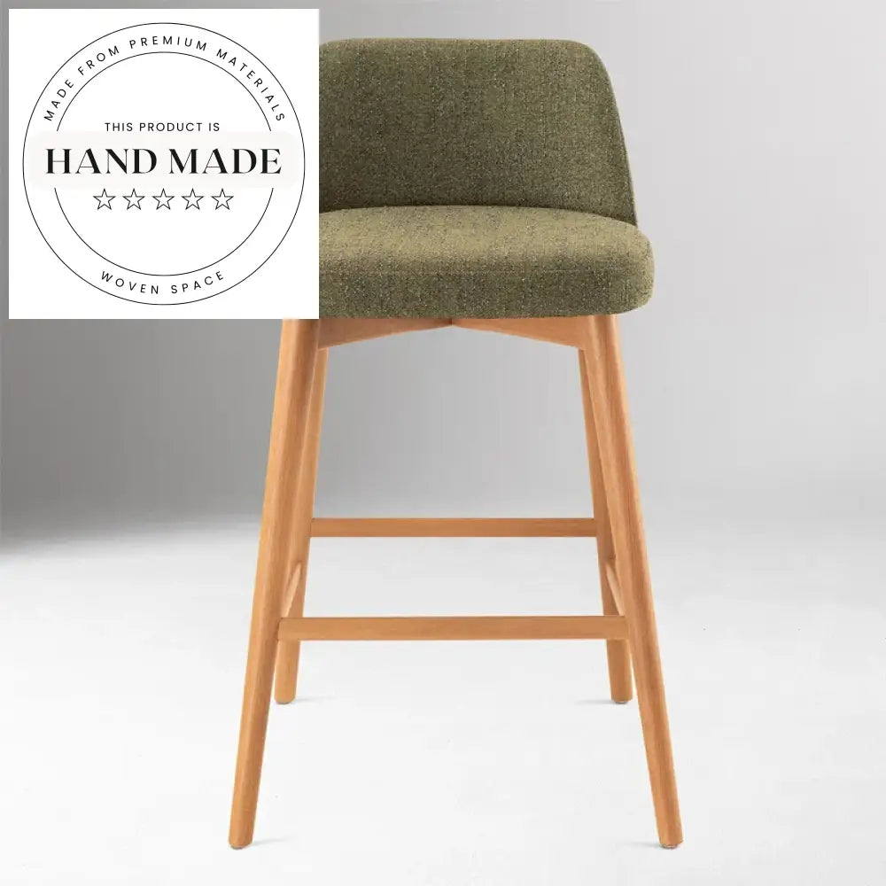 Modern Retro Solid Wood High Back Counter Bar Stool for Kitchen & Bistro