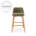 Modern Retro Solid Wood High Back Counter Bar Stool for Kitchen & Bistro