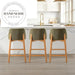 Modern Retro Solid Wood High Back Counter Bar Stool for Kitchen & Bistro