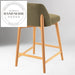 Modern Retro Solid Wood High Back Counter Bar Stool for Kitchen & Bistro