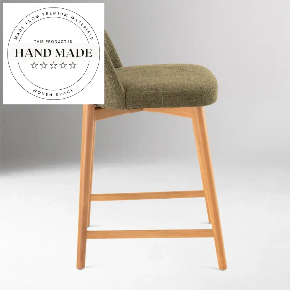 Modern Retro Solid Wood High Back Counter Bar Stool for Kitchen & Bistro