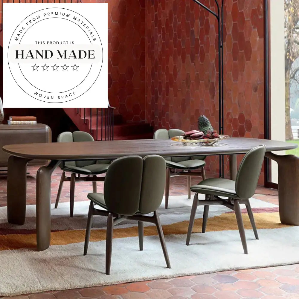 Modern Retro Solid Wood Leather Designer Creative Home Dining Chair