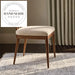 Modern Retro Solid Wood Oak Linen Fabric Armless Dining Chair