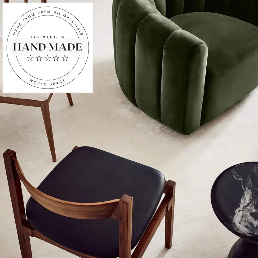 Modern Retro Solid Wood Oak Linen Fabric Armless Dining Chair