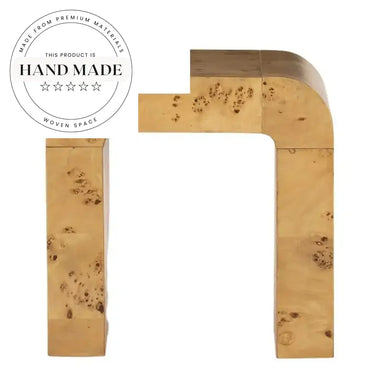 Modern Retro Square Brown Burl Wood Sofa Accent Side Table