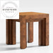 Modern Retro Square Burl Wood Corner Coffee Side Table