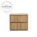 Modern Retro Square Groove Oak Two Drawer Bedside Table