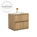 Modern Retro Square Groove Oak Two Drawer Bedside Table