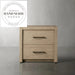 Modern Retro Square Oak Solid Wood Two Drawer Bedside Table