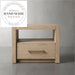 Modern Retro Square Oak Solid Wood Two Drawer Bedside Table