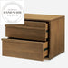 Modern Retro Square Walnut Solid Wood 2-Drawer Bedside Table
