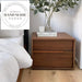 Modern Retro Square Walnut Solid Wood 2-Drawer Bedside Table