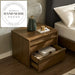 Modern Retro Square Walnut Solid Wood 2-Drawer Bedside Table