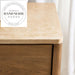 Modern Retro Travertine Marble Top Mirrored Drawer Wooden Nightstand