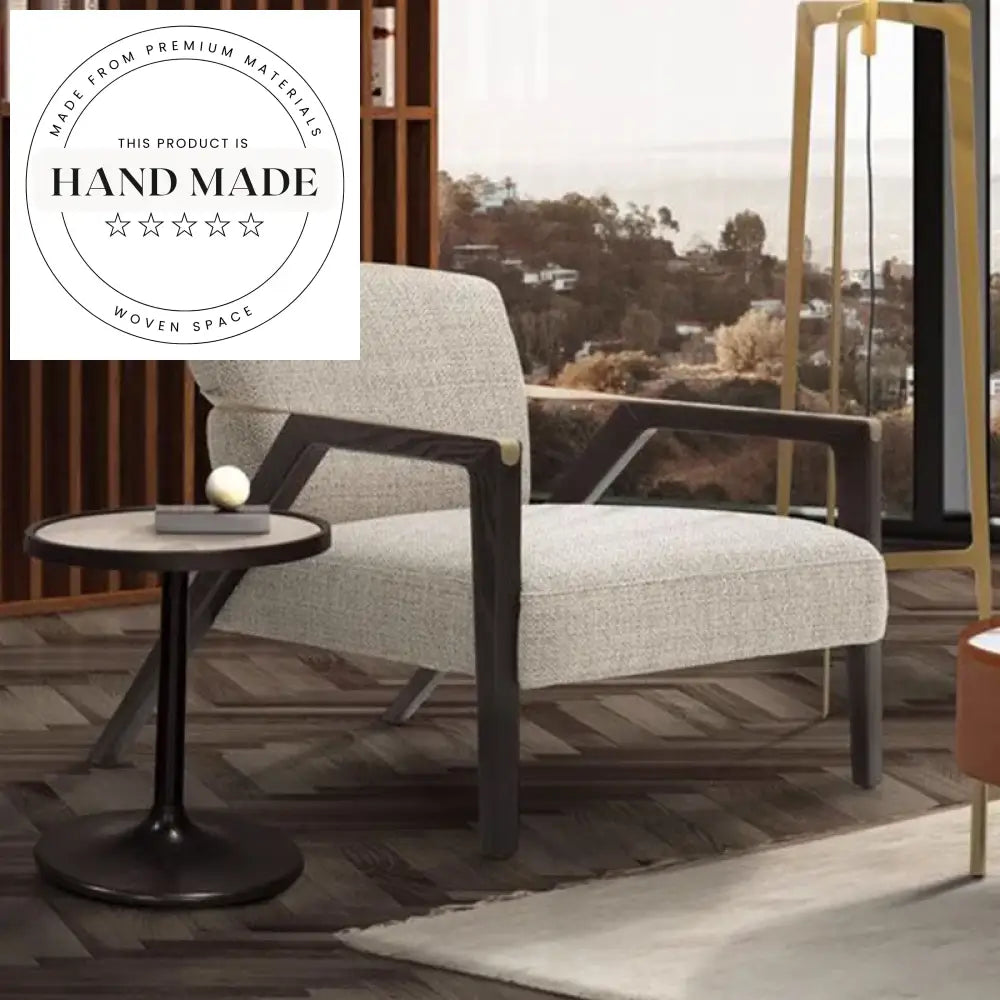 Modern Revolving Tufted Solid Wood Single Lounge Recliner Armchair Chair