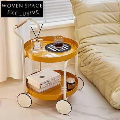 Modern Rolling Bar Cart, Multi-use Kitchen Trolley, Portable Side Coffee Table