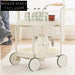 Modern Rolling Storage Cart, ABS Plastic Multi-Use Side Table with Wheels