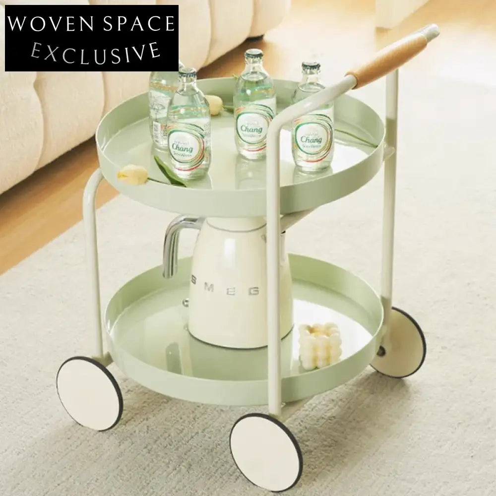 Modern Rolling Storage Cart, ABS Plastic Multi-Use Side Table with Wheels