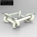 Modern Rope Knot Design Square Glass Top Fiberglass Base Coffee Table