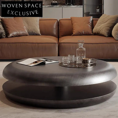 Modern Rotatable Round Wood Coffee Table for Elegant Living Room Decor
