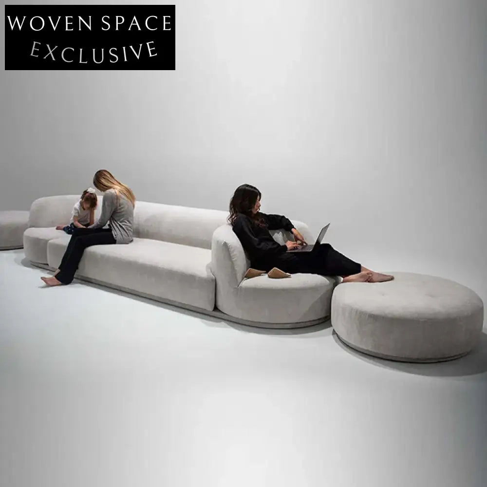 Modern Rotating Sectional Sofa Couch with Wood Frame and Linen Fabric