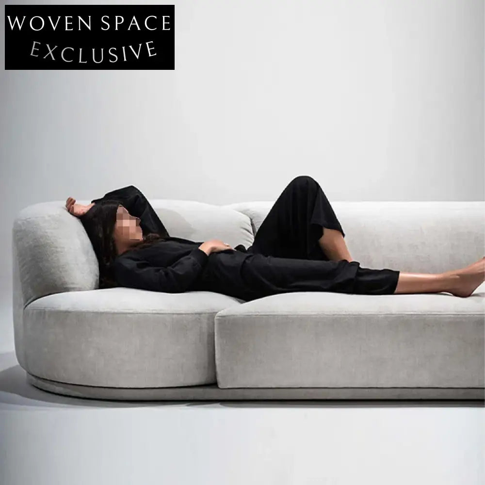 Modern Rotating Sectional Sofa Couch with Wood Frame and Linen Fabric