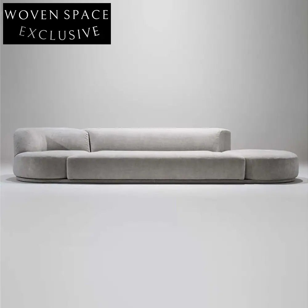 Modern Rotating Sectional Sofa Couch with Wood Frame and Linen Fabric