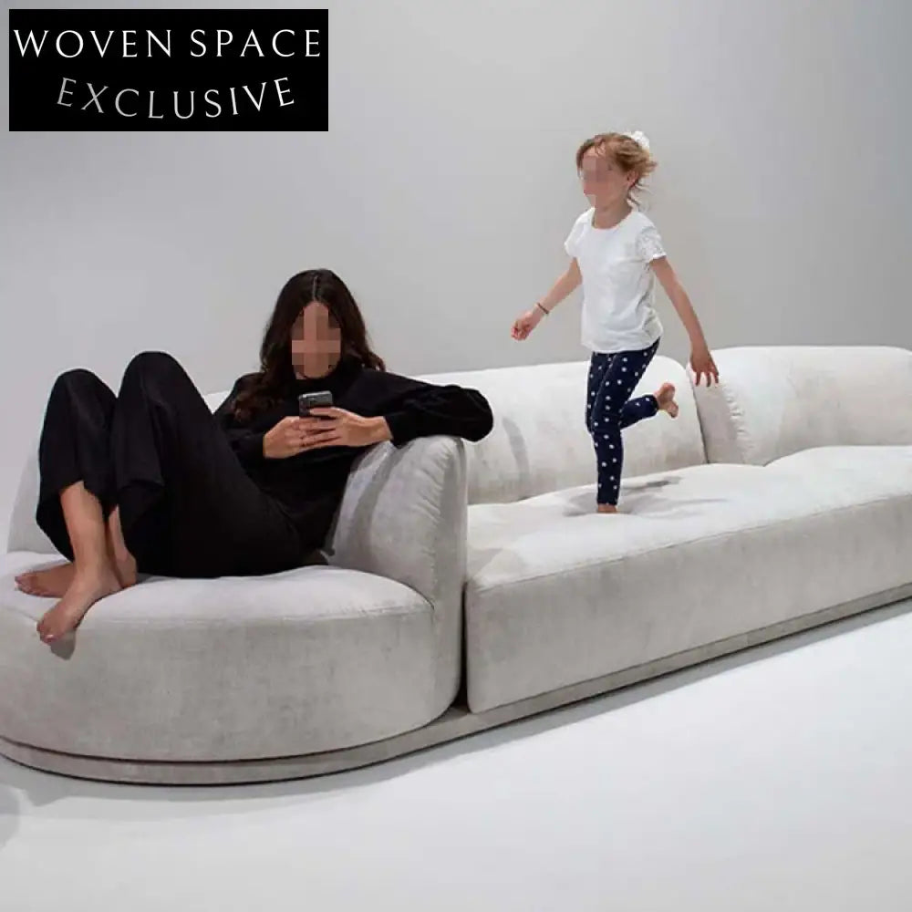 Modern Rotating Sectional Sofa Couch with Wood Frame and Linen Fabric