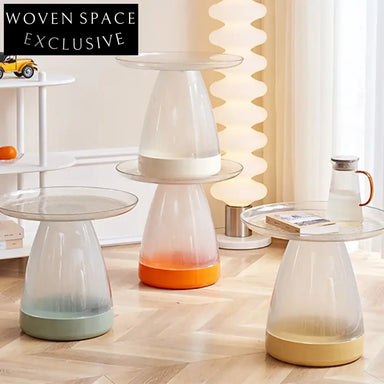 Modern Round Acrylic Side Table for Living Room, Cafe, Hotel Coffee Table